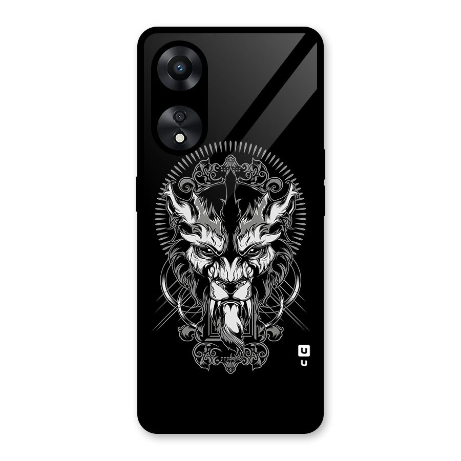 Pencil Art Lion Illustration Glass Back Case for Oppo A78