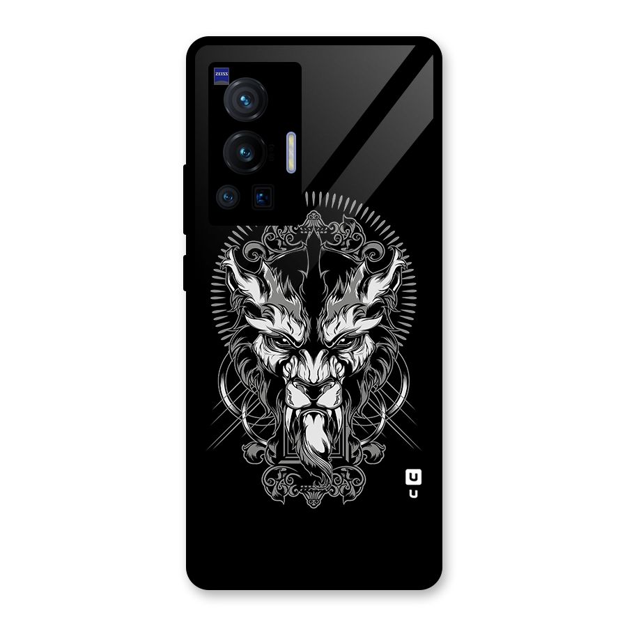 Pencil Art Lion Illustration Glass Back Case for Vivo X70 Pro