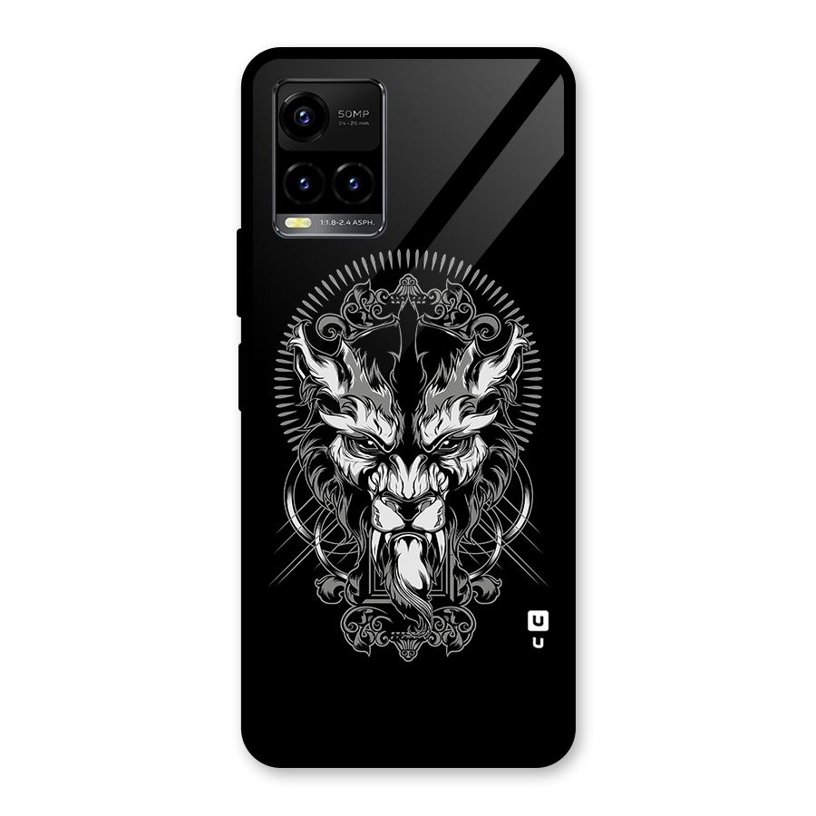 Pencil Art Lion Illustration Glass Back Case for Vivo Y21T