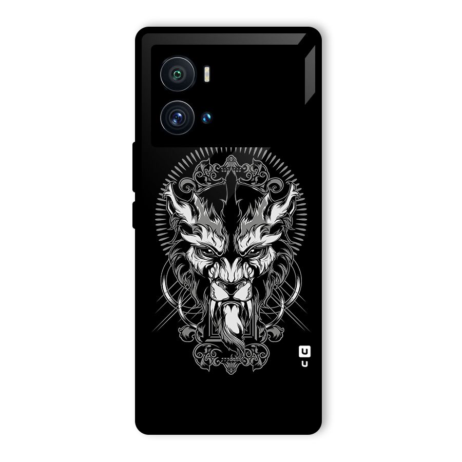 Pencil Art Lion Illustration Glass Back Case for Vivo iQOO 9 Pro