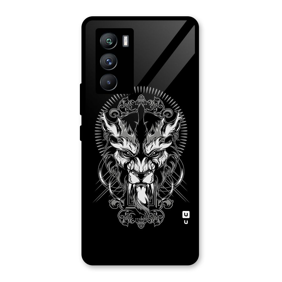 Pencil Art Lion Illustration Glass Back Case for Vivo iQOO 9 SE