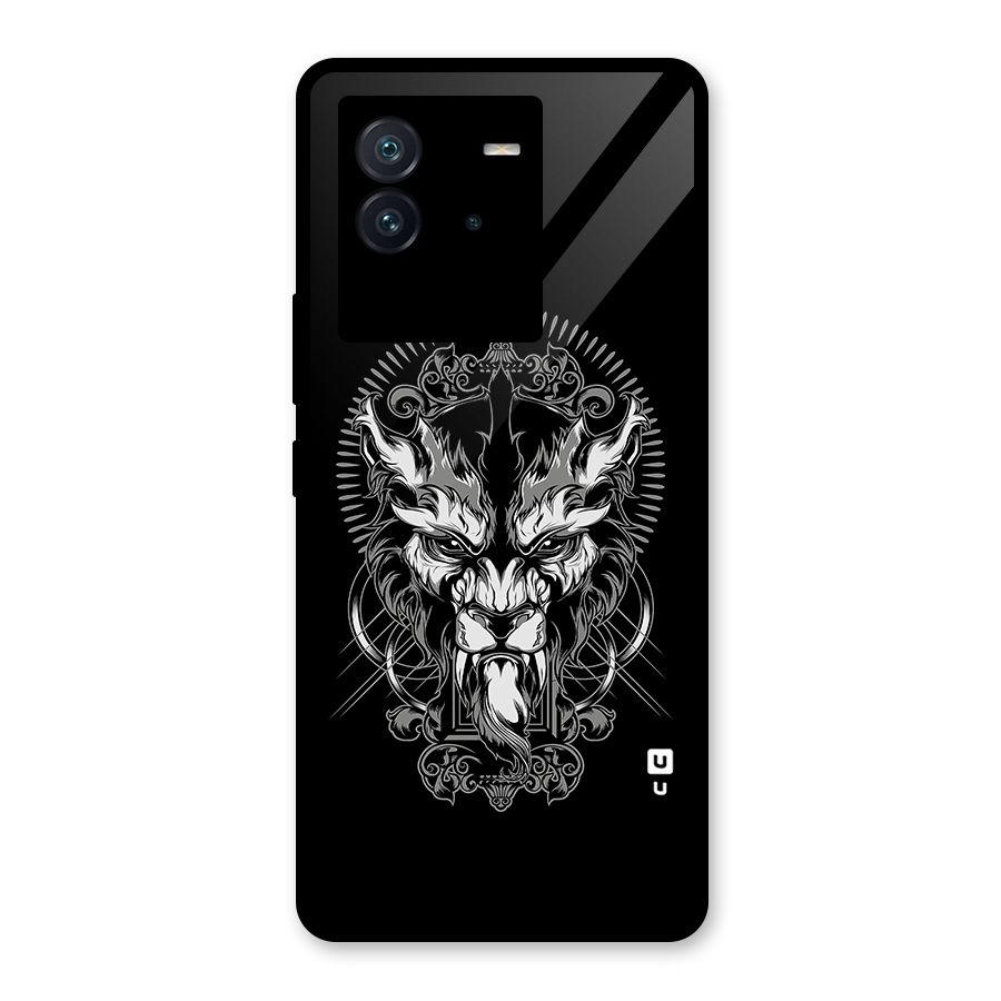 Pencil Art Lion Illustration Glass Back Case for Vivo iQOO Neo 6 5G