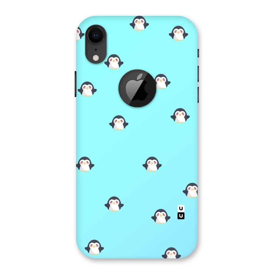 Penguins Pattern Print Back Case for iPhone XR Logo Cut