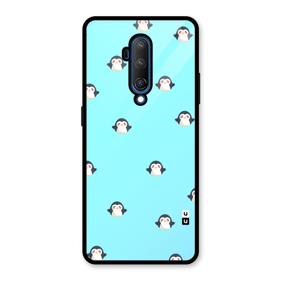 Penguins Pattern Print Glass Back Case for OnePlus 7T Pro