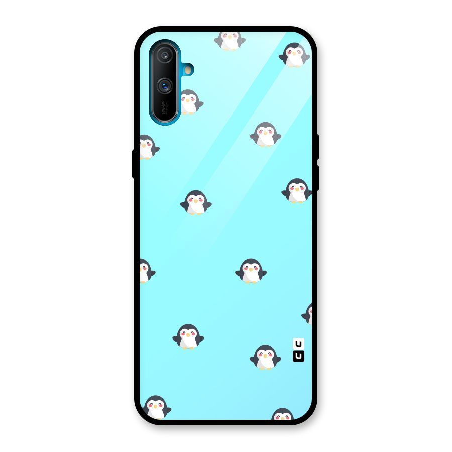 Penguins Pattern Print Glass Back Case for Realme C3