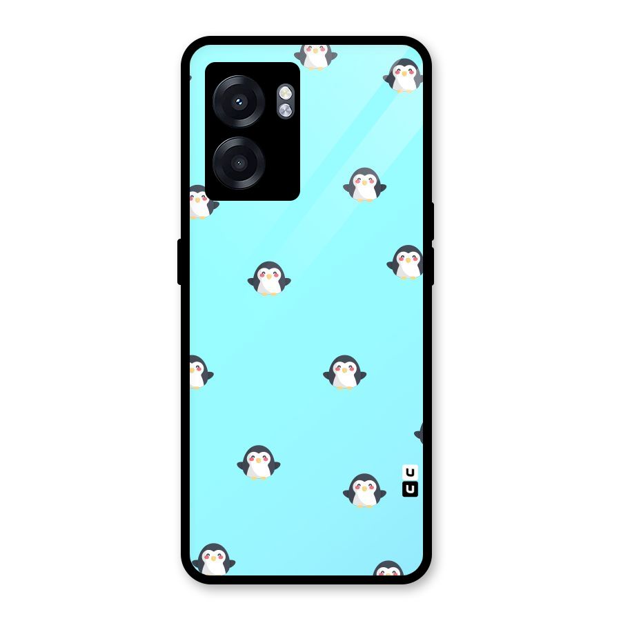 Penguins Pattern Print Glass Back Case for Realme Narzo 50 5G