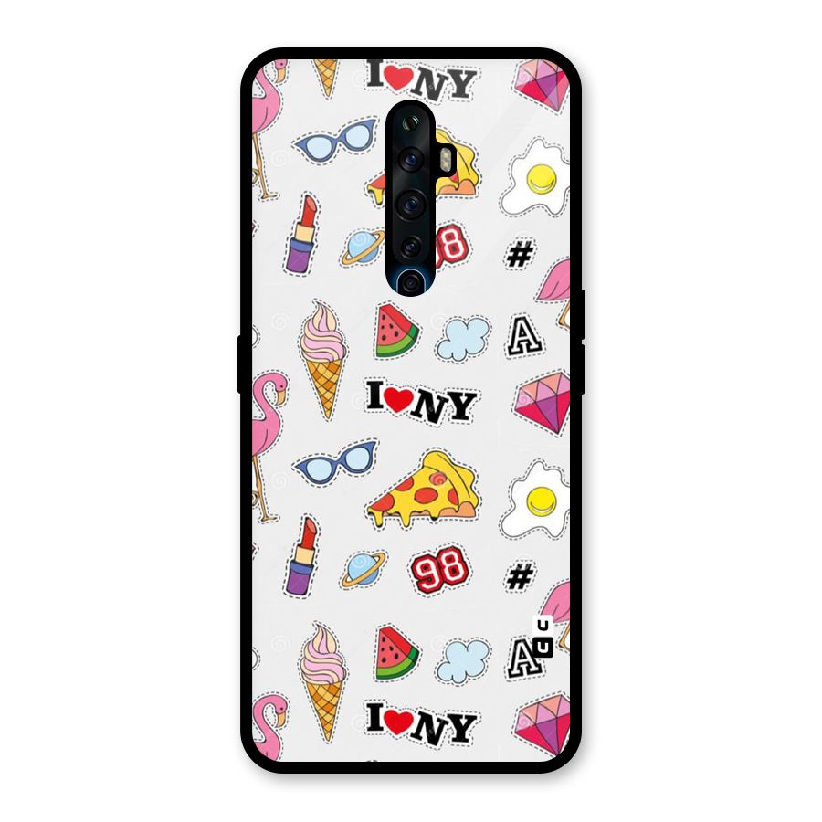 Personnel Quirk Glass Back Case for Oppo Reno2 F