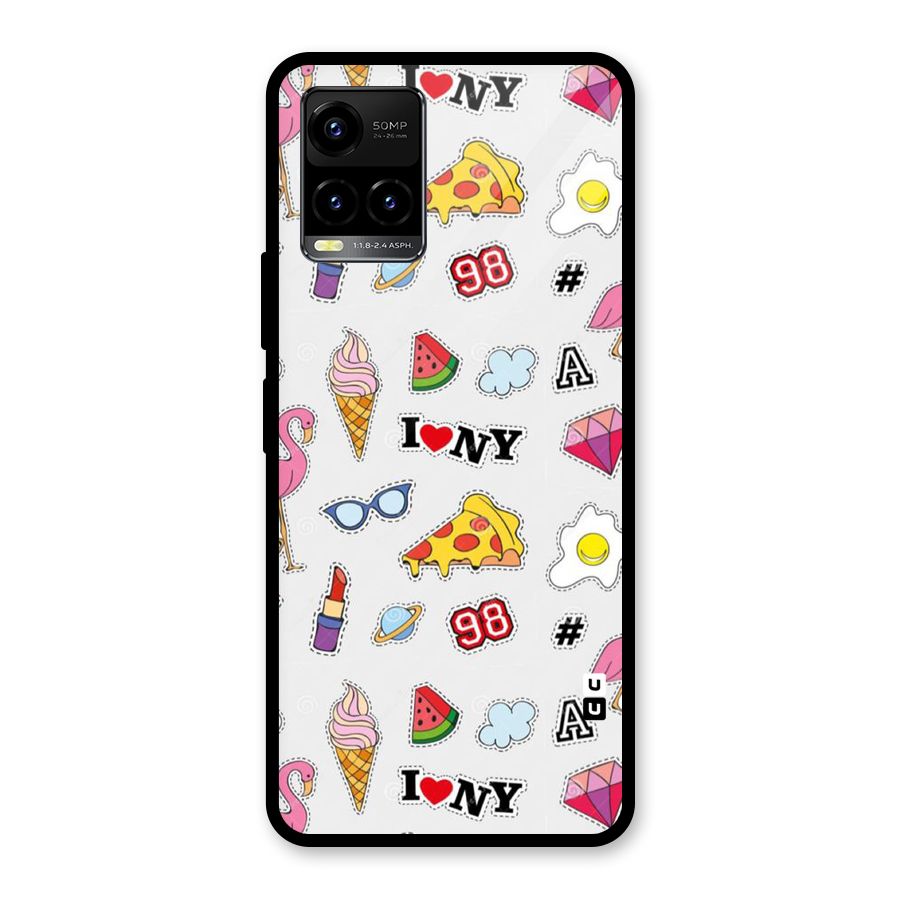 Personnel Quirk Glass Back Case for Vivo Y21A