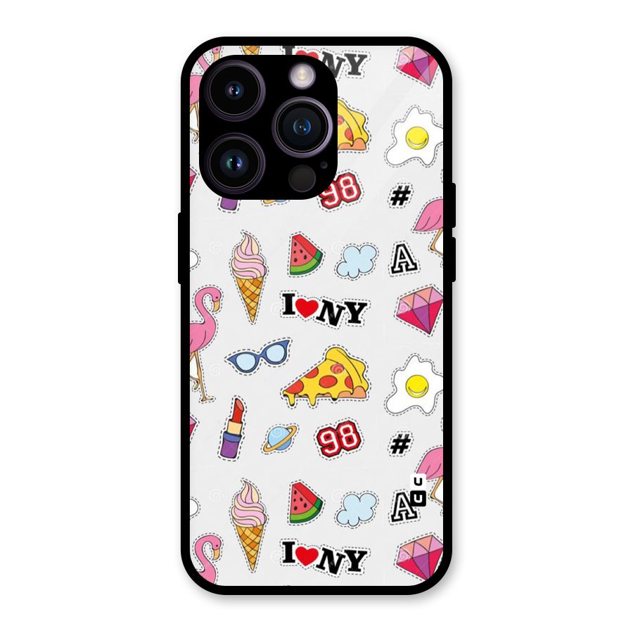Personnel Quirk Glass Back Case for iPhone 14 Pro