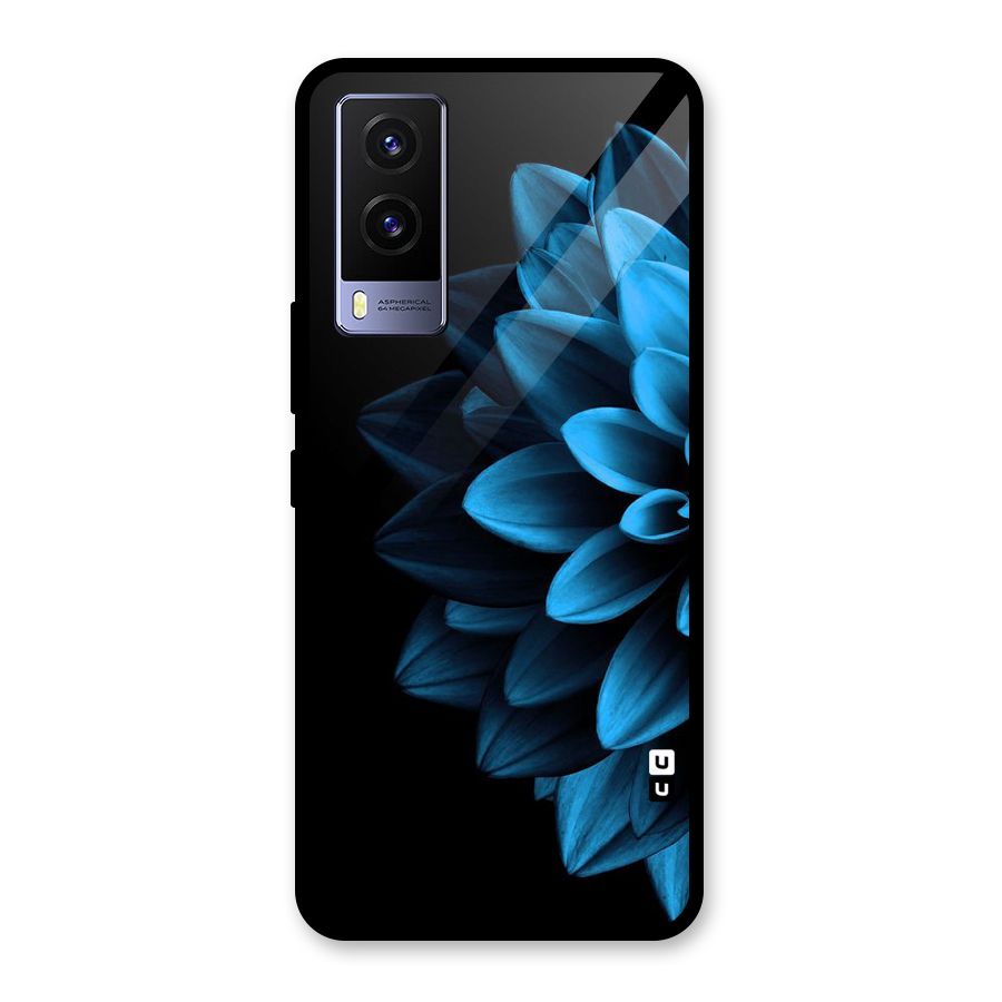 Petals In Blue Glass Back Case for Vivo V21e 5G