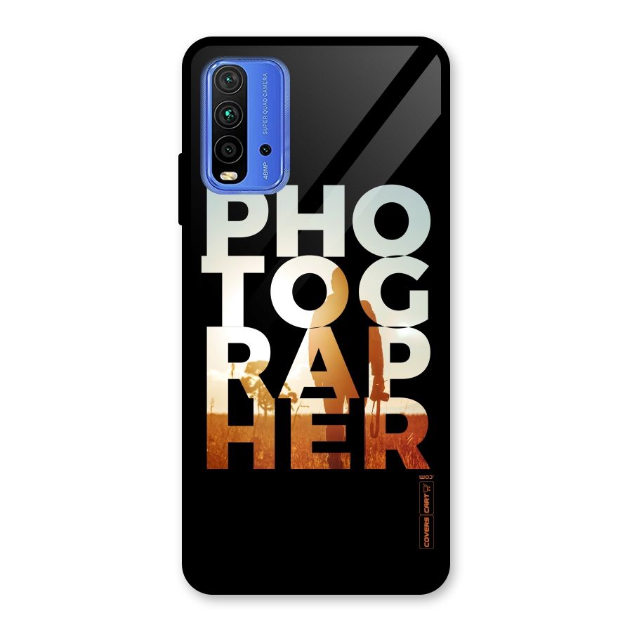 Photographer Typography Glass Back Case for Redmi 9 Power