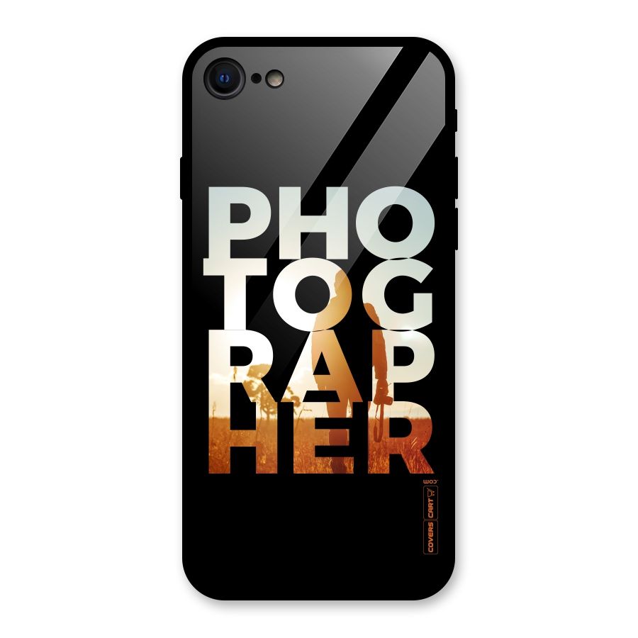 Photographer Typography Glass Back Case for iPhone SE 2022