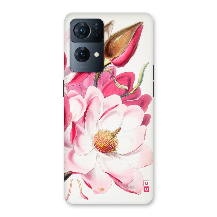Pink Beautiful Flower Back Case for Oppo Reno7 Pro 5G