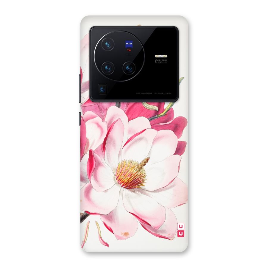 Pink Beautiful Flower Back Case for Vivo X80 Pro