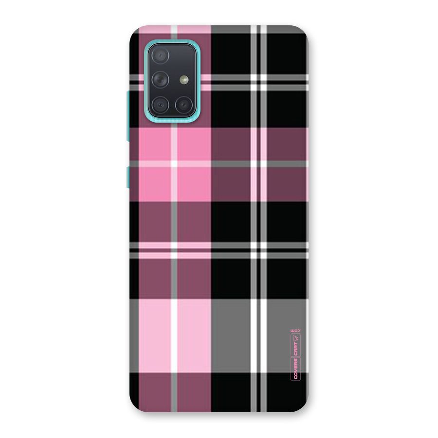 Pink Black Check Back Case for Galaxy A71