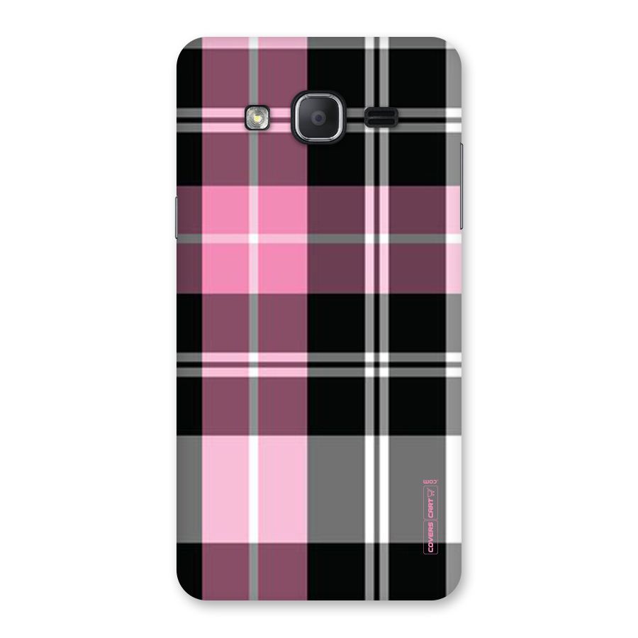 Pink Black Check Back Case for Galaxy On7 2015