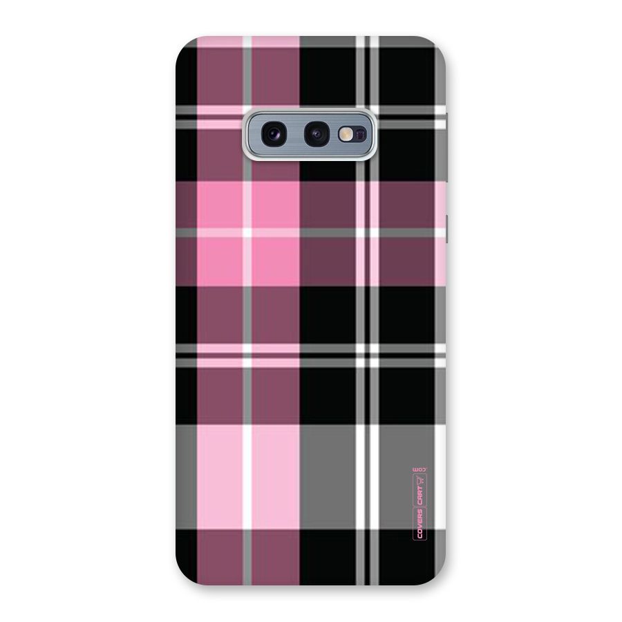 Pink Black Check Back Case for Galaxy S10e