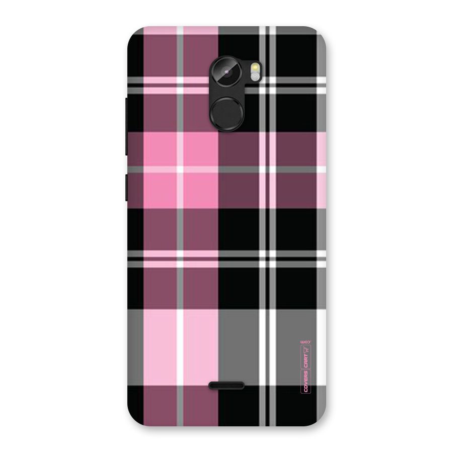 Pink Black Check Back Case for Gionee X1