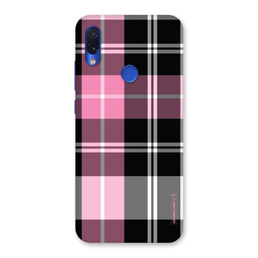 Pink Black Check Back Case for Redmi Note 7