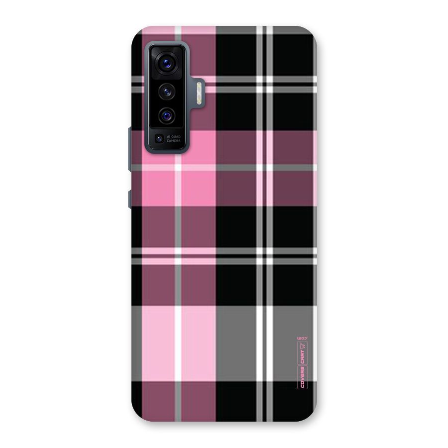 Pink Black Check Back Case for Vivo X50