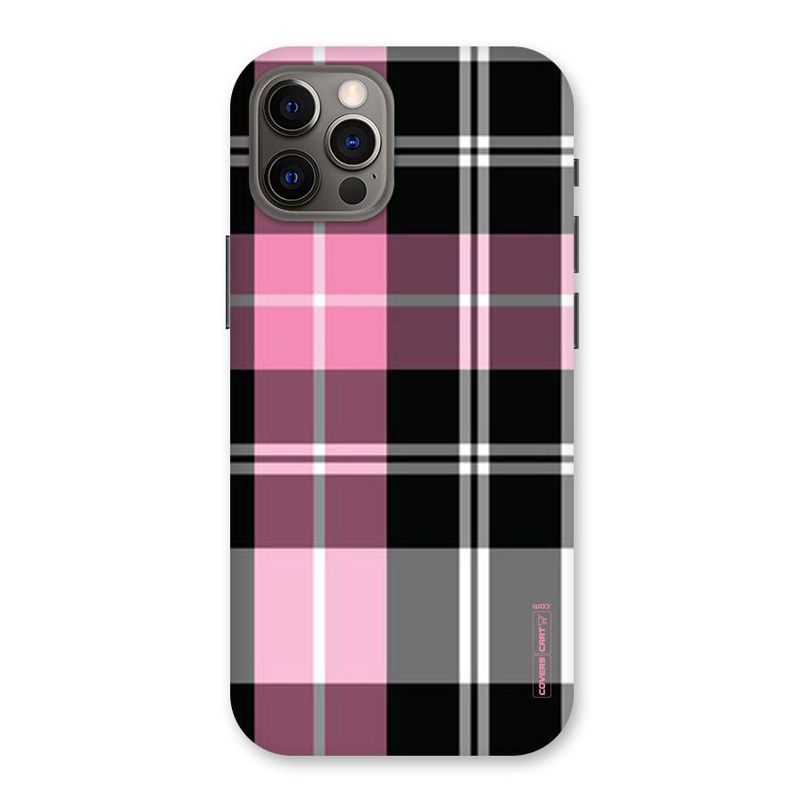 Pink Black Check Back Case for iPhone 12 Pro