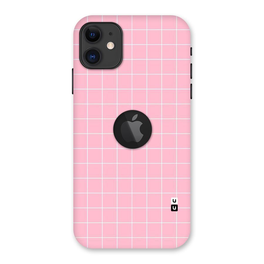 Pink Checks Back Case for iPhone 11 Logo Cut