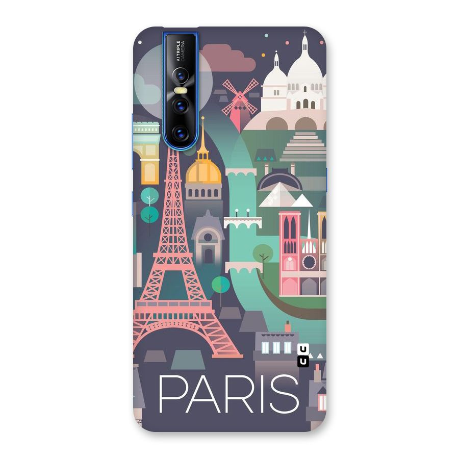 Pink Cute Tower Back Case for Vivo V15 Pro