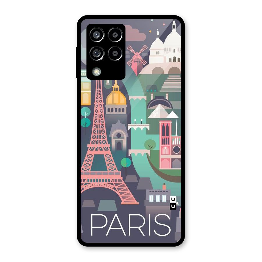 Pink Cute Tower Glass Back Case for Galaxy M53 5G