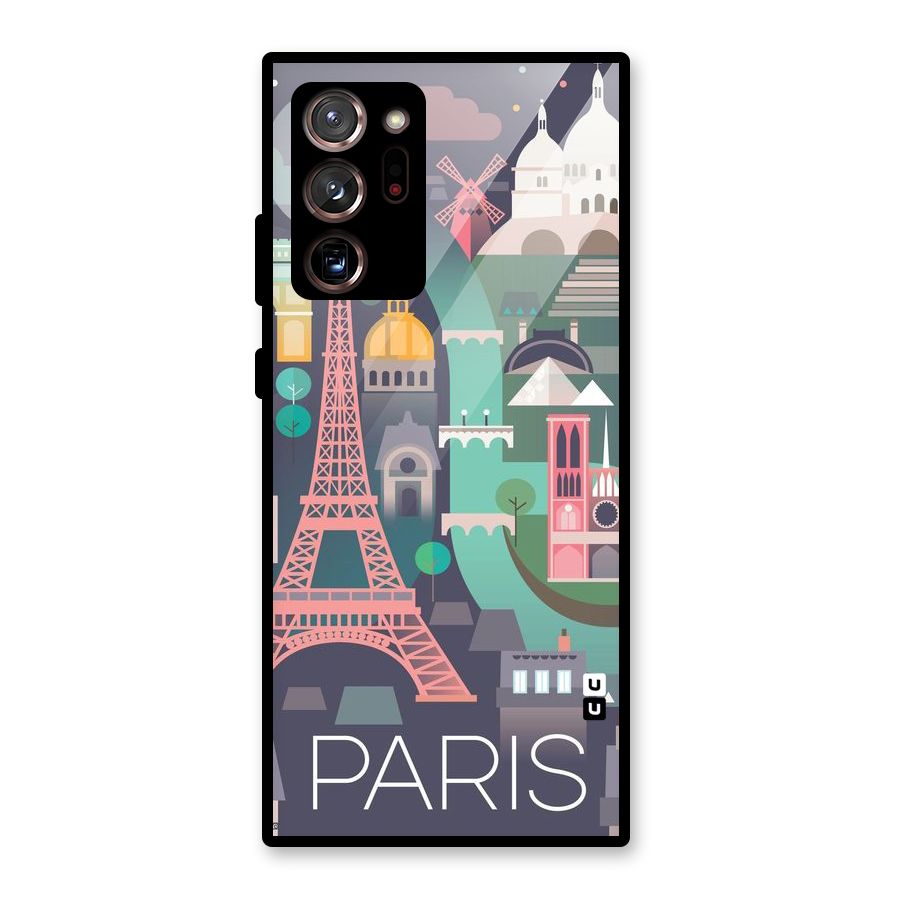 Pink Cute Tower Glass Back Case for Galaxy Note 20 Ultra 5G