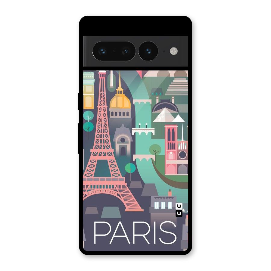 Pink Cute Tower Glass Back Case for Google Pixel 7 Pro