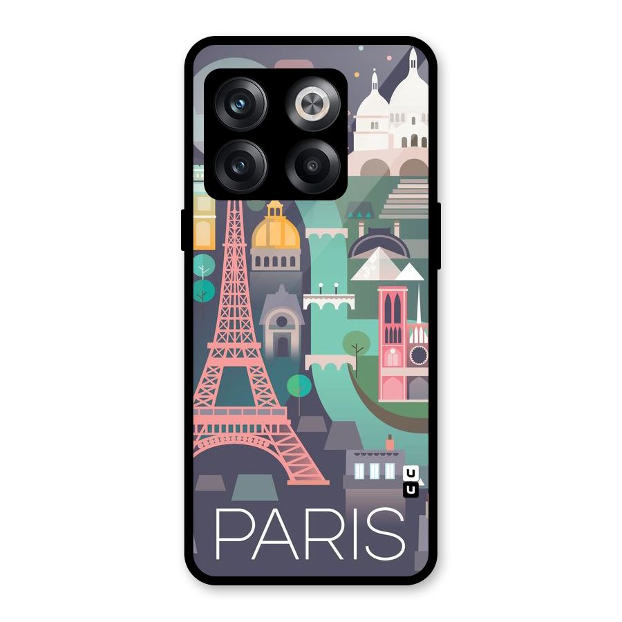 Pink Cute Tower Glass Back Case for OnePlus 10T