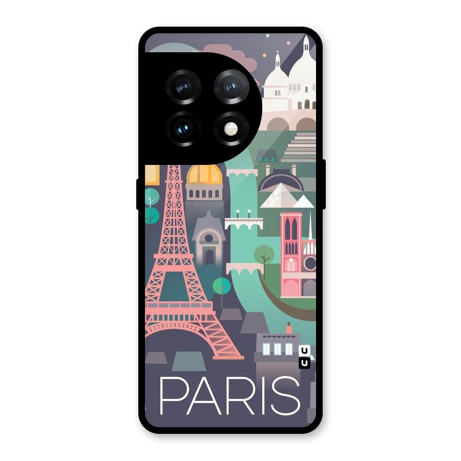 Pink Cute Tower Glass Back Case for OnePlus 11