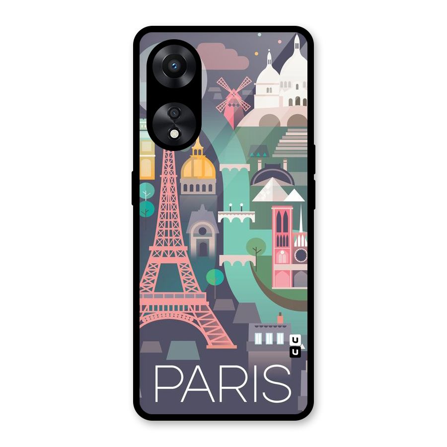 Pink Cute Tower Glass Back Case for Oppo A78