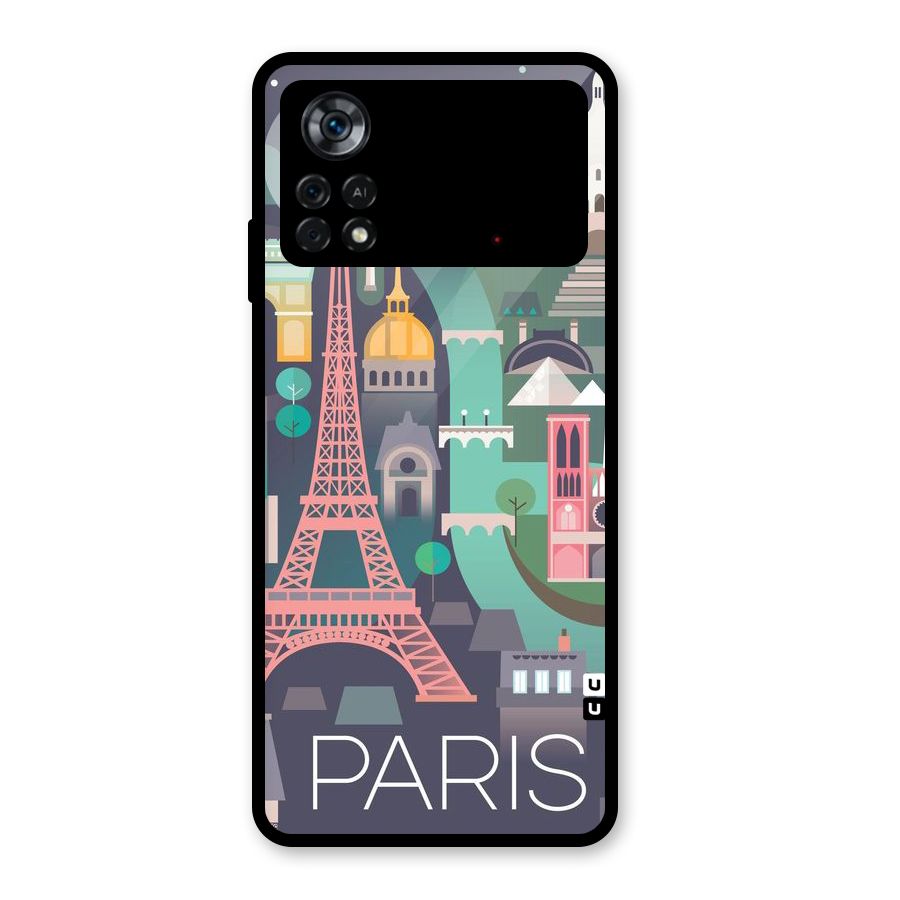 Pink Cute Tower Glass Back Case for Poco X4 Pro 5G