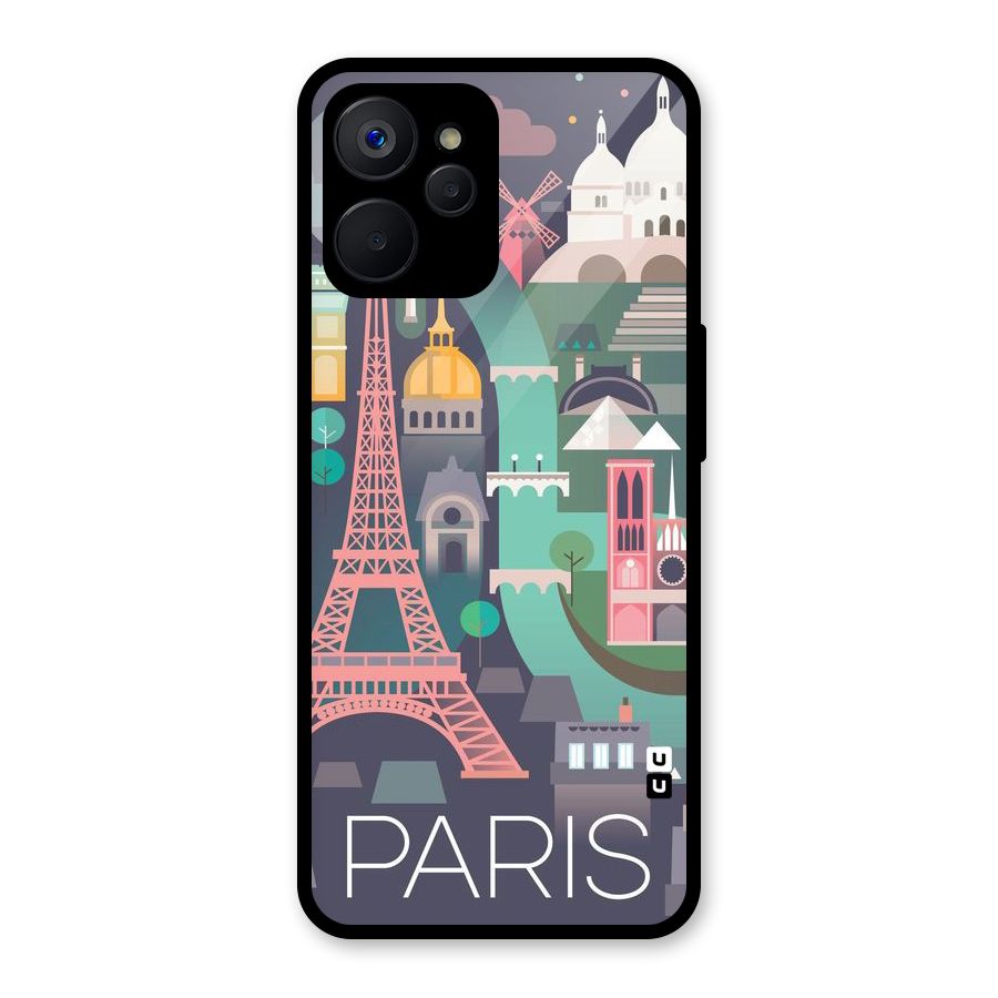 Pink Cute Tower Glass Back Case for Realme 9i 5G