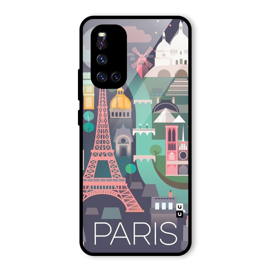 Pink Cute Tower Glass Back Case for Vivo V19