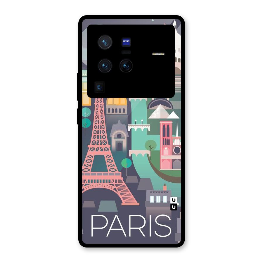 Pink Cute Tower Glass Back Case for Vivo X80 Pro