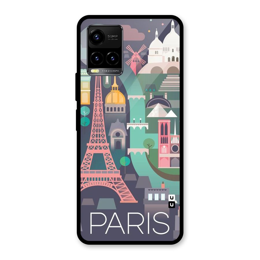 Pink Cute Tower Glass Back Case for Vivo Y21T