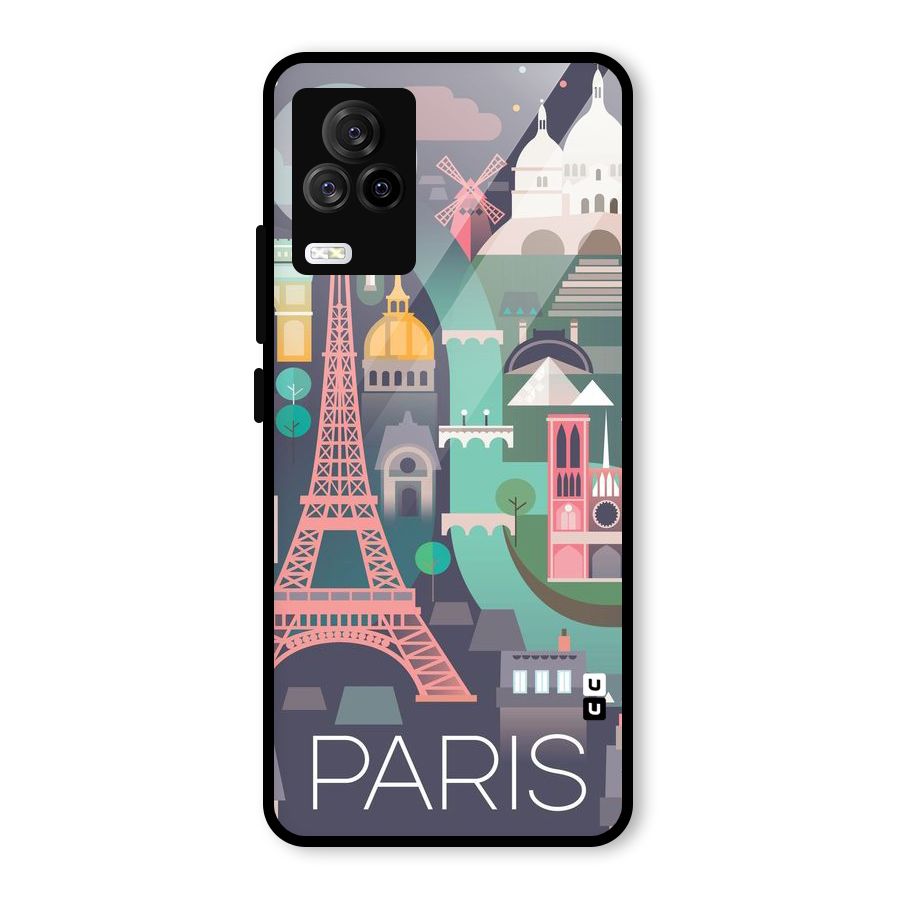Pink Cute Tower Glass Back Case for Vivo iQOO 7 Legend 5G