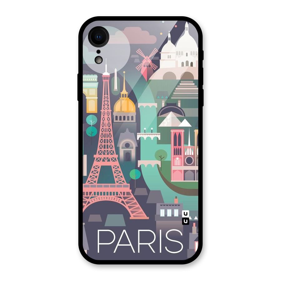 Pink Cute Tower Glass Back Case for XR