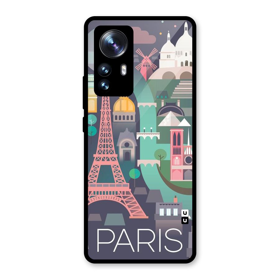 Pink Cute Tower Glass Back Case for Xiaomi 12 Pro