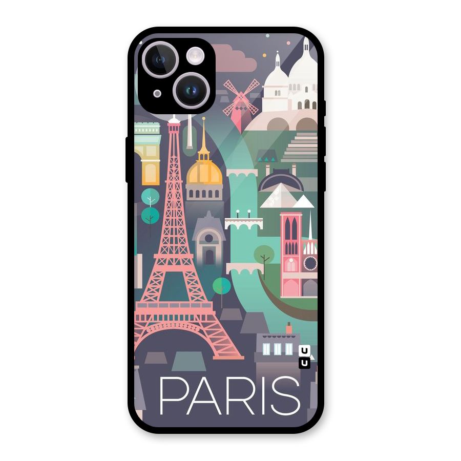 Pink Cute Tower Glass Back Case for iPhone 14 Plus