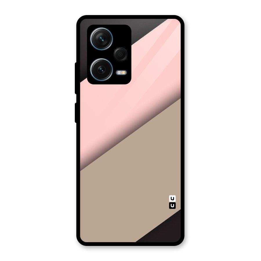 Pink Diagonal Glass Back Case for Redmi Note 12 Pro Plus 5G