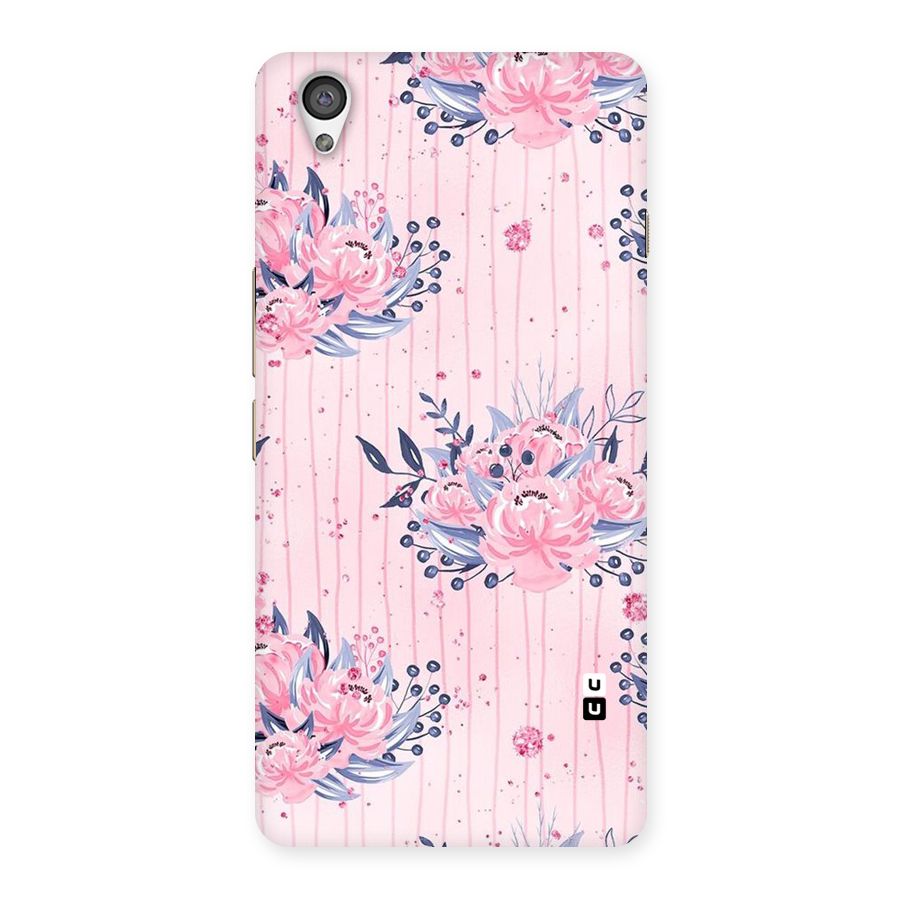 Pink Floral and Stripes Back Case for OnePlus X