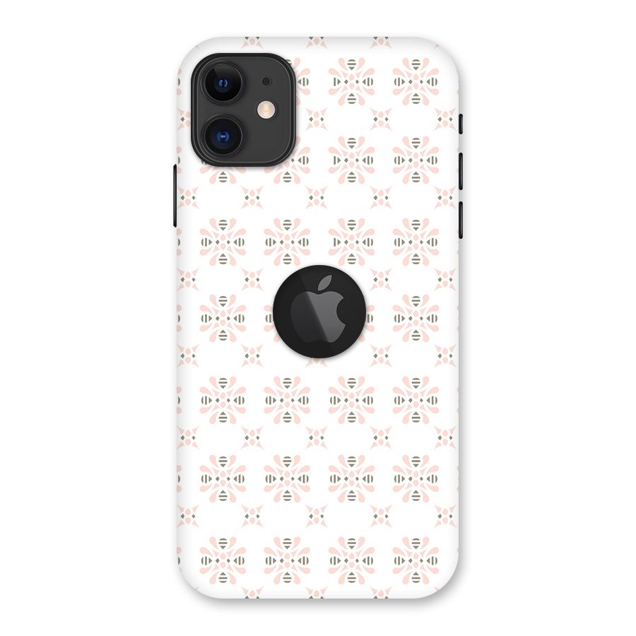 Pink Floral Pattern Back Case for iPhone 11 Logo Cut