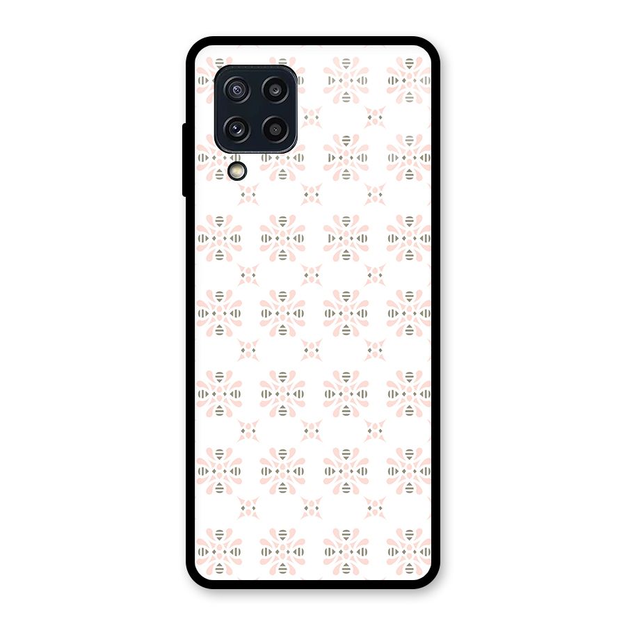 Pink Floral Pattern Glass Back Case for Galaxy M32