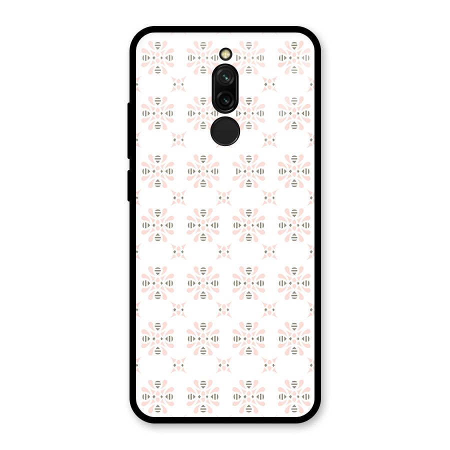 Pink Floral Pattern Glass Back Case for Redmi 8