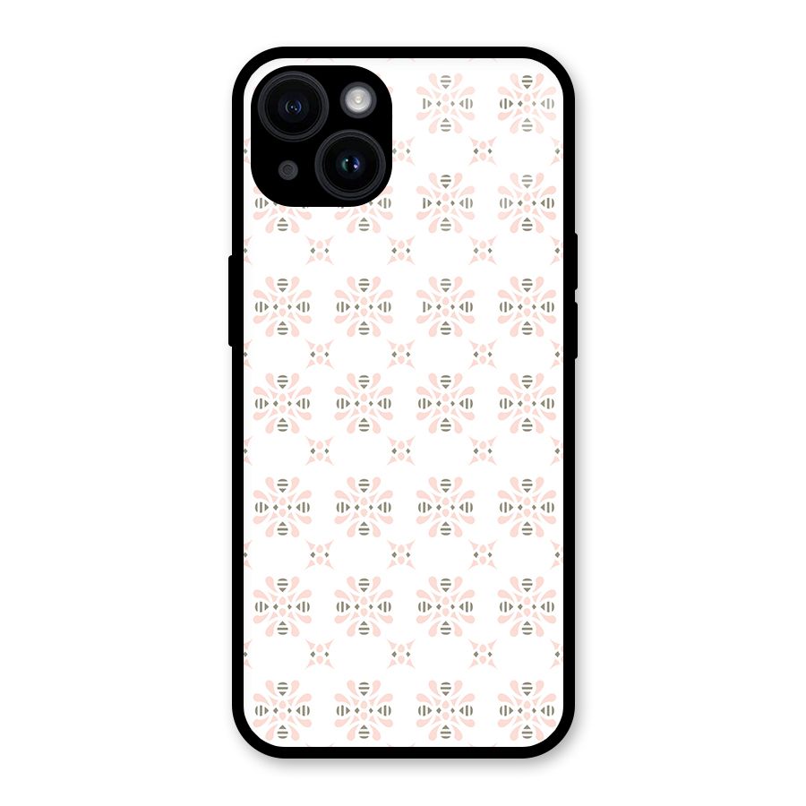 Pink Floral Pattern Glass Back Case for iPhone 14