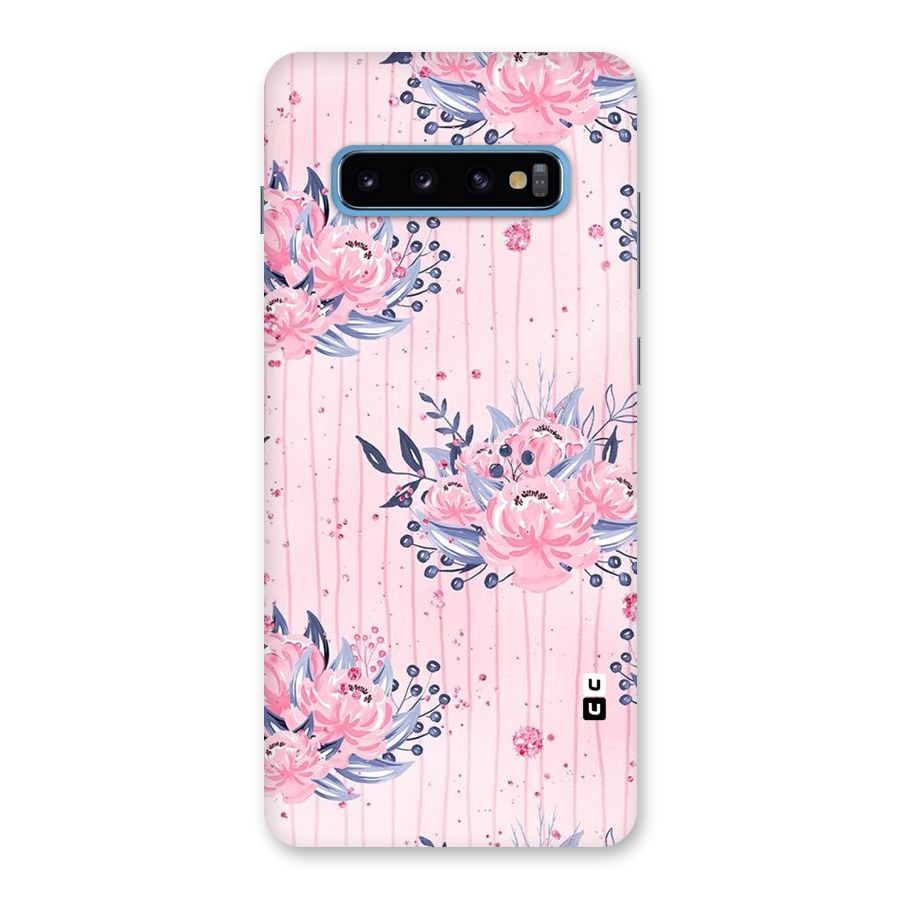 Pink Floral and Stripes Back Case for Galaxy S10 Plus