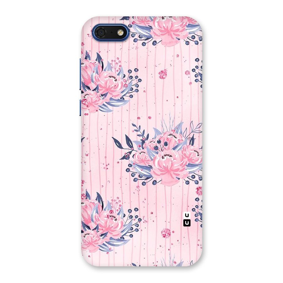 Pink Floral and Stripes Back Case for Honor 7s